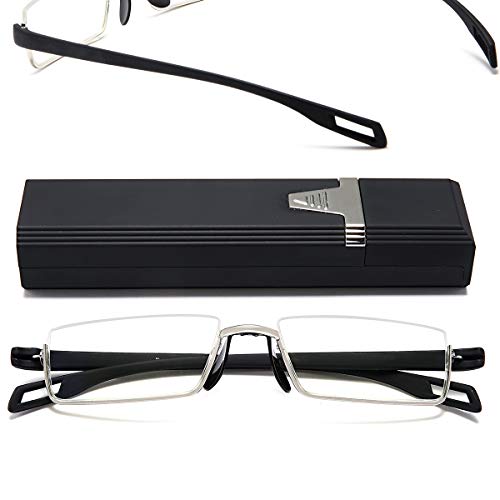 Eyeurl Half Rim Reading Glasses 2.0 - Blue Light Blocking Computer Readers For Women Men Half Frame Lightweight With Portable Case #TOP6