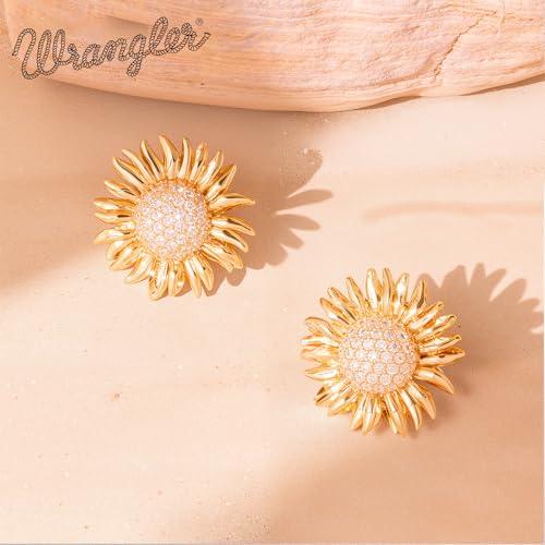 Wrangler Sunflower Earrings for Women 925 Sterling Silver Flower Stud Earrings Bohemian Jewelry4