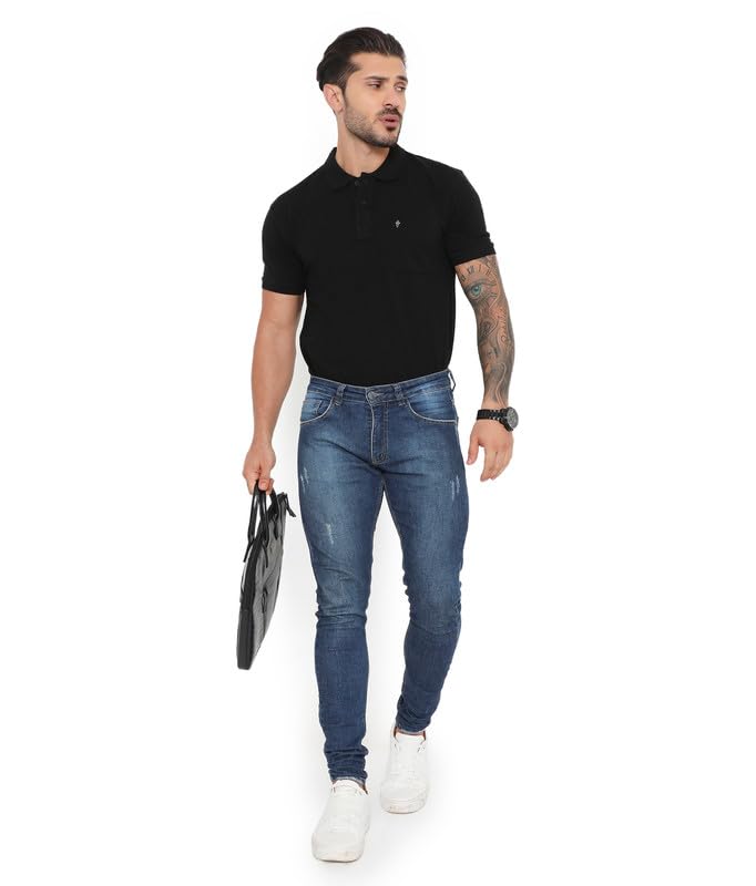 Image of VIP Cotton Rich Fabric Pique Knit Polo Collar T-Shirt Combo Set for Mens with Pockets