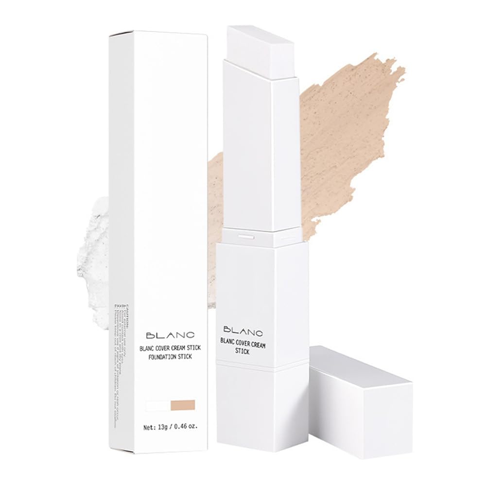 Color-Changing Foundation Stick with Brush for Women Medium Coverage Lightweight Matte Finish Long Lasting Cream Foundation Makeup Stick