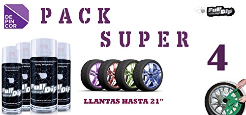 Full Dip Pack 4 Spray Vinilo líquido Negro Mate - pelable -...