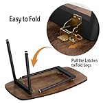 WOHOMO Folding Coffee Table Rustic Small Coffee Tables for Living Room Farmhouse Portable Table for Small Spaces Rectangular Mid Century Coffee Table, No Assembly 31.5 * 15.7 * 17.7IN, Walnut - Image 3