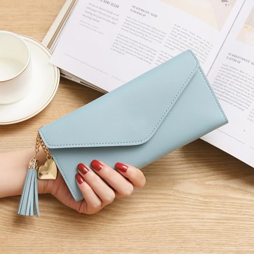 Image of Kraptick Women's Wallet -Stylish and Compact Purse Clutch Wallet, Stylish Card Coin Holder, Debit Card Holder, Money Organizer and Travel Wallet for Women with 13 Slots (Sky Blue)