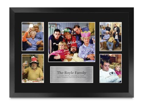 Póster de The Royle Family enmarcado A3 cartel con autógrafo firmado de recuerdos de serie de TV