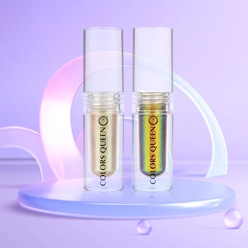 Image of Colors Queen Multichrome Liquid Eyeshadow Combo Pack of 2 | Highly Pigmented | Lightweight | Quick Drying | Long Lasting, Smudge Proof & Waterproof Eyeshadow (Ringed in Magic, 3.6g)