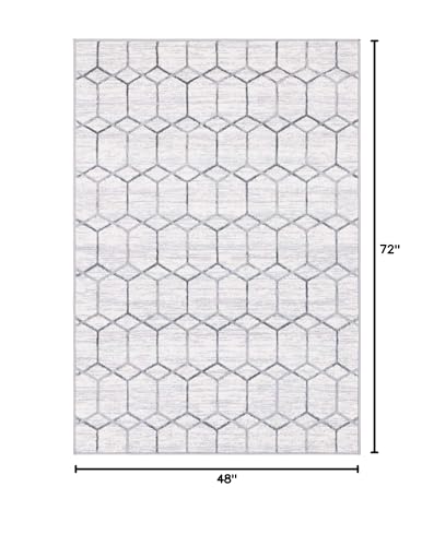 Tapete rectangular Rugs.com 4 x 6 pies blanco miniatura 2