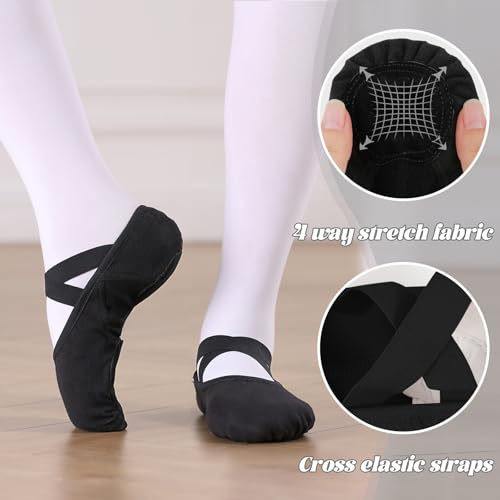 Bezioner Ballet Slippers for Girls Highly Elastic Girls Ballet Shoes Split Sole Dance Shoes for Toddler/Kid/Women2