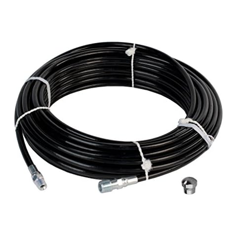 Sewer Jetter Kit 1/8" NPT x 50' Hose & 4.0 Orifice Button Nose Nozzle 4000 PSI Cover