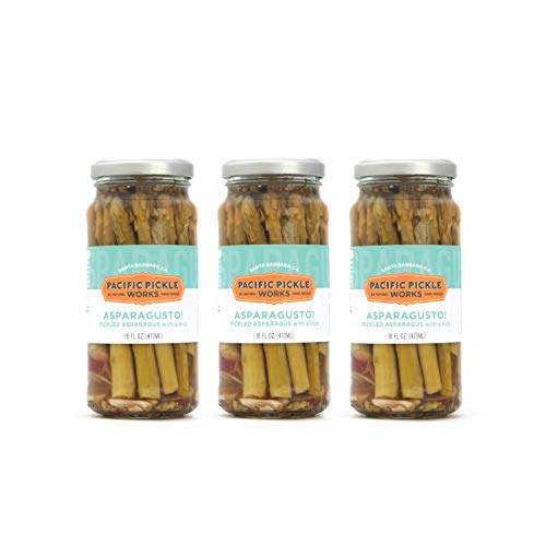 Image of Asparagusto - Pickled Asparagus Spears - Gourmet Preserved Vegetables for Garnishes - non-GMO, Gluten-Free 16oz (3-pack)