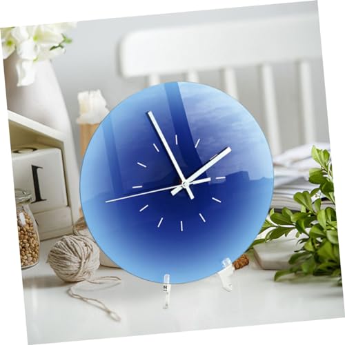 Horloge murale acrylique bleue salon moderne : objet déco avec kit complet - 3