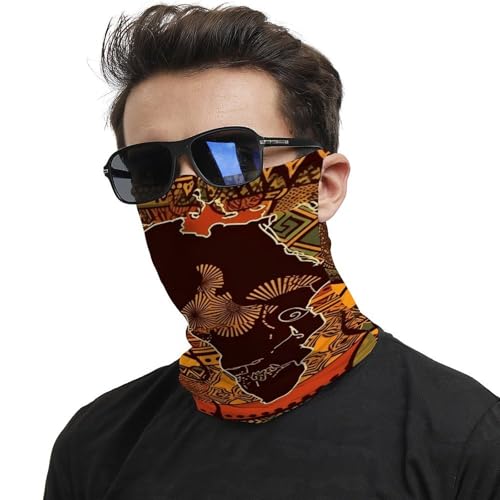 Neck Gaiter African Map Face Mask for Travel Face Cover Scarf for Men Women Elastic Headbands Wind-proof Bandana for Skiing Fishing Hiking Cycling2