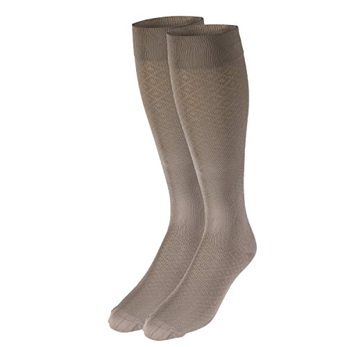 Image of Truform Compression Socks, 15-20 mmHg, Knit Women's Dress Socks, Knee High Over Calf Length