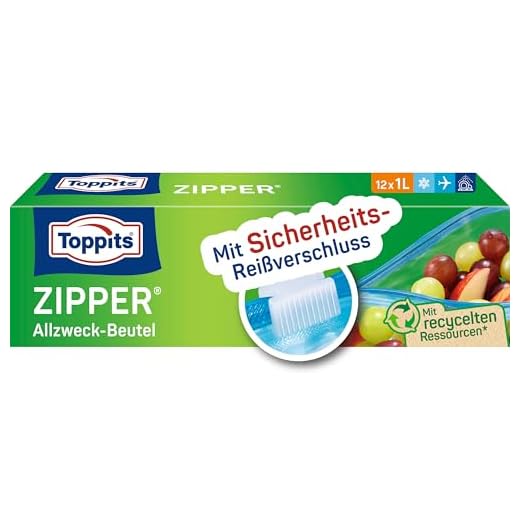 Toppits dragkedja, 1 liter, dragkedja, transparent