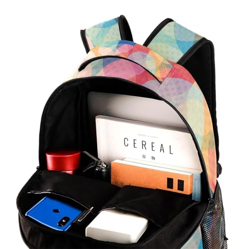 Sac à dos imprimé multicolore sans couture avec design géométrique moderne - 4