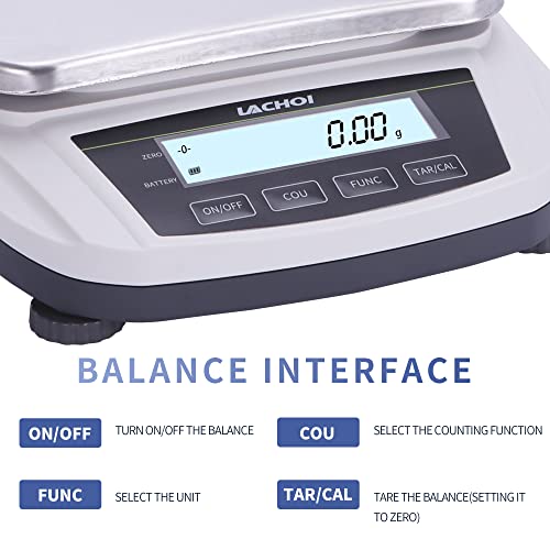 LACHOI Lab Scale 5000gx0.01g Precision Scale 0.01g Accuracy Laboratory Digital Analytical Balance Jewelry Gram Pharmacy LCD Display(No Test Weight)