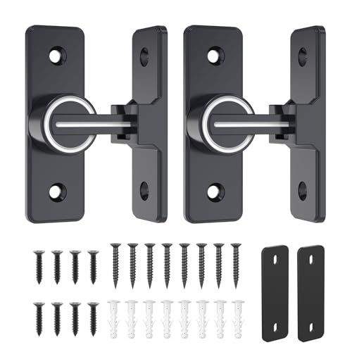Image of Barn Door Lock Hardware, Heavy Duty 90 Degree Flip Latch Privacy Lock, Zinc Alloy Sliding Barn Door Latch for Bathroom, Bedroom, Closet, Garage, Shed and Gate (Luminous-2PCS)