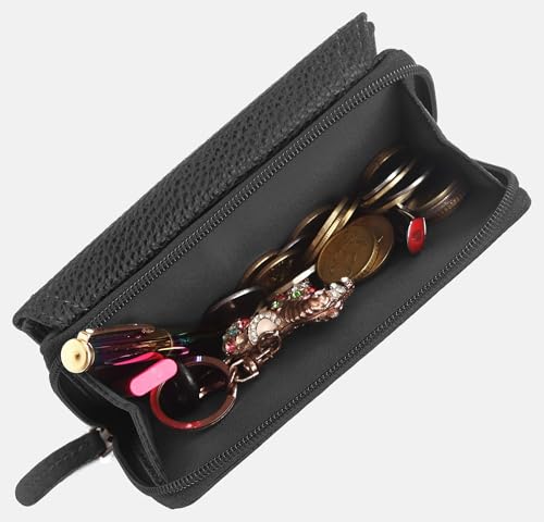 Image of WildHorn Genuine Leather Ladies Wallet - Elegant Women's Clutch Purse with 10 Card Slots, Perfect for Daily Use (Black)
