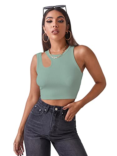 Image of Shasmi Women's Striped Slim Fit Crop, Ribbed, Stylish Tank Top, Soft and Comfy Fabric has Some Stretch