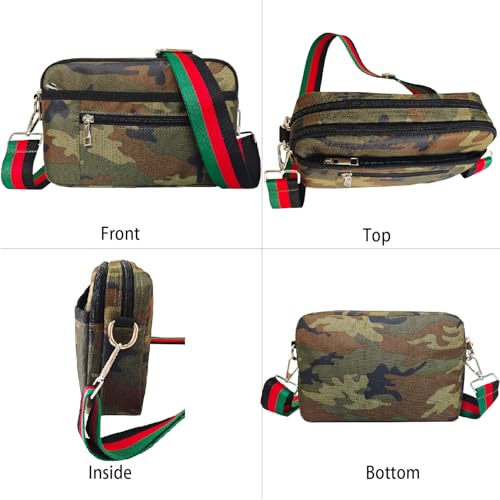 Image of Dyalsa Small Crossbody Bags for Women Canvas /PU Mini Crossbody Purse, Shoulder Bag Traveling Workout