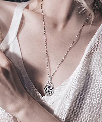 INFUSEU Celtic Jewelry for Women Essential Oil Diffuser Necklaces Aromatherapy Gifts Lava Rock Stone Irish Knot Teardrop Pendant Aroma Perfume Spiritual Items for Meditation Yoga - Image 5