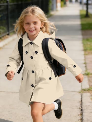 Image of SANGTREE Girl's Waterproof Trench Coat Hooded Lightweight Windbreaker Rain Jackets