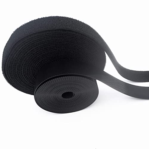 Image of Extremely Thin and Soft Strong Mini Clothes Hook and Loop Fasteners Sewing Type Back Without Adhesive Tiny Clothing Accessories DIY Handmade Materials (Black, 0.62 inch /16mm)