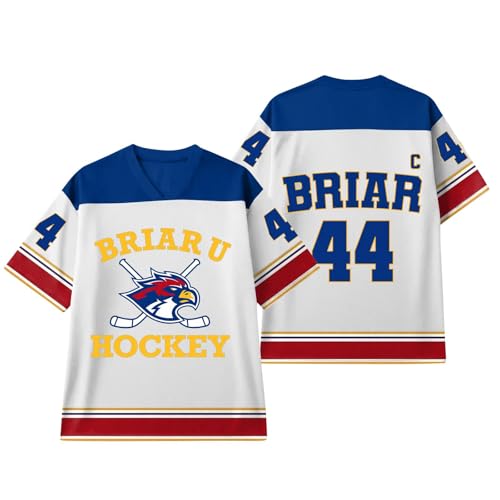 Off in Campus Merch Hockey Jersey,Unisex Briar University Fan Tee Graham 44& Logan 22& Di Laurentis 66 Hockey Shirts,Xx-Large,02-White
