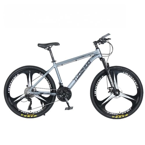 GERRBG アルミ合金ロードバイク大人屋外乗馬スピードマウンテンバイク学生オフロバイク 自転車 24/26インチ 21/24/27/30段変速 (ハリケーングレー - 3ブレードホイール,26インチ 30速)