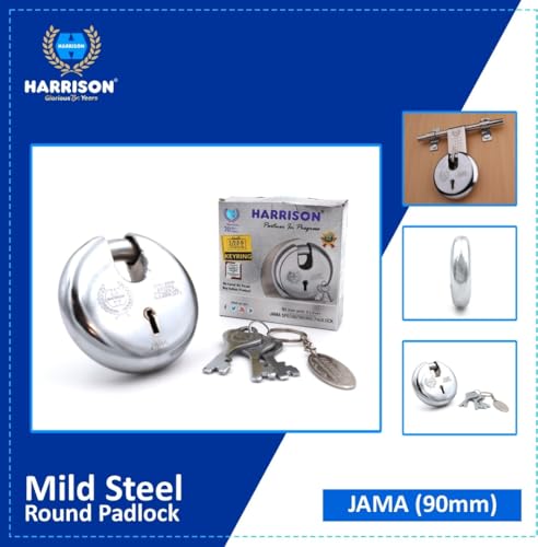 Image of Harrison JAMA LOCK-0022 Key Padlock (Silver, Painted Finish) | Padlock, Padlocks, Locks for Home, Locks for Main Door