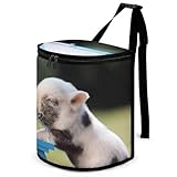 FodPand Pigs Eating Ice Cream Car Trash Can Waterproof Leak-Proof Car Garbage Bag Large Capacity Collapsible Cars Trash Bin Portable Hanging Automotive Trash Storage Bag,All Vehicle