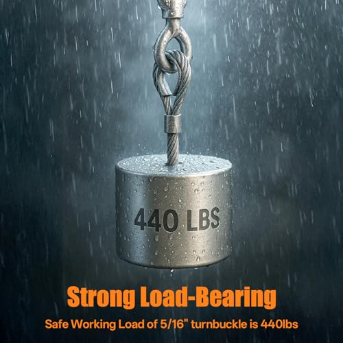 8 Packs Eye & Eye Stainless Steel Turnbuckles Wire Rope Tension M8 Turnbuckles for Cable Wire Rope Tension, Heavy Duty Rope Cable Tensioner Adjustable Turnbuckles for Cable Railing Wire Rope Hardware