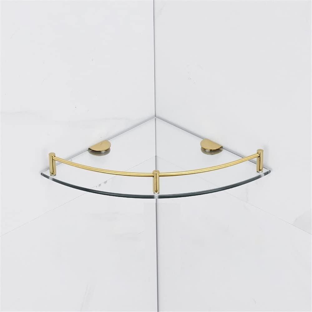 NevStp Corner Shower Caddy Bathroom Shelves Wall Mounted Tempered Glass Shelf for Stoshower Gel Soap Shampoo Storage Rack
