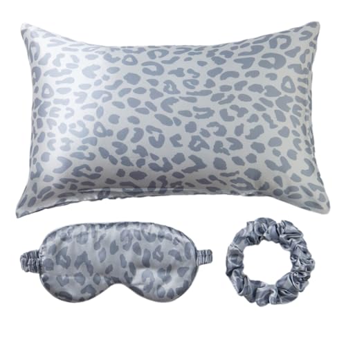 Silkys - Juego de ropa de cama de satén que incluye funda de almohada para ojos y pelo para una noche de descanso