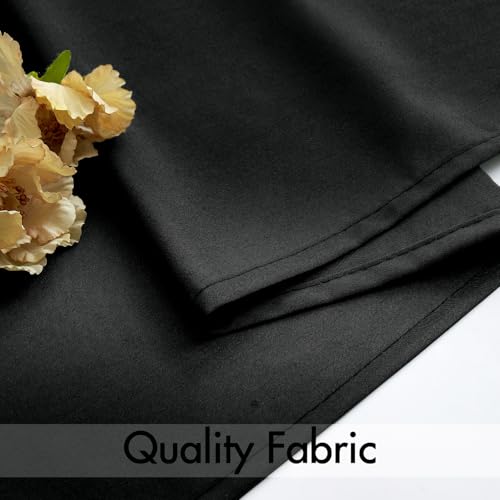 Image of MIULEE Black Semi Sheer Privacy Curtains Drapes 2 Panels 52W x 72L | Semi sheer privacy, non-see-through, light filtering, fits kitchen, bathroom, bedroom