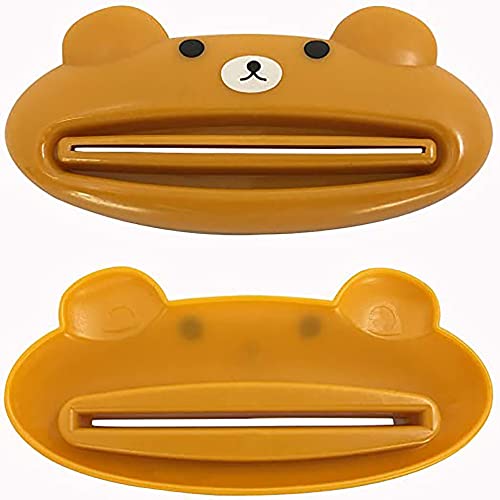 Toothpaste Squeezer For Kids – 4 Pack Animal Design – Bear, Frog, Cat, Panda – Plastic – Makeup Tube Squeezer #TOP2