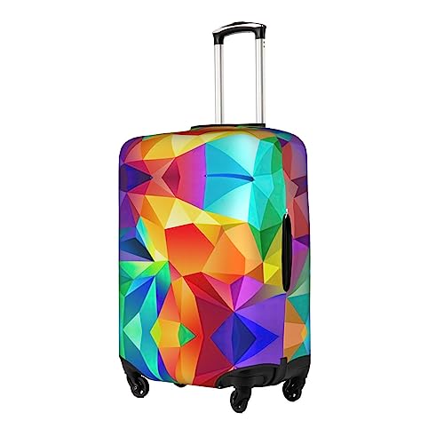 Housse de bagage géométrique arc-en-ciel extensible - Housse de protection valise extensible