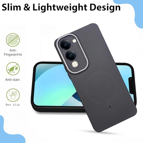 Image of LIRAMARK Rugged Carbon Fibre TPU Armor Silicone Back Cover Case for iQOO Z10 Lite 5G / Vivo T4 Lite 5G