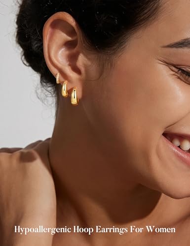 Turandoss 7 Pairs Gold Earrings for Women Hypoallergenic - image 2