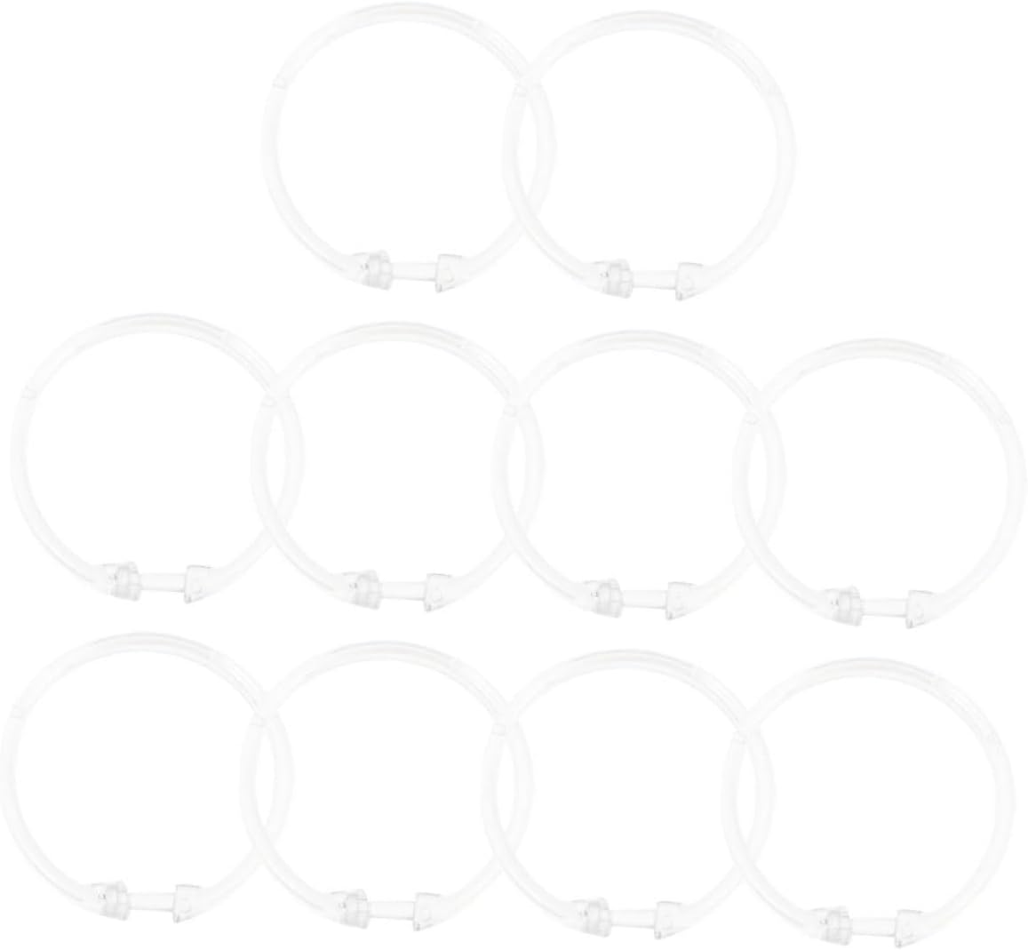 GLEAVI 5sets 10pcs Shower Curtain Rings Transparent Snap Closure Hooks for Bathroom Material Easy to Install Flexible and Sturdy Design for Shower and Window Curtains 10pcs*5