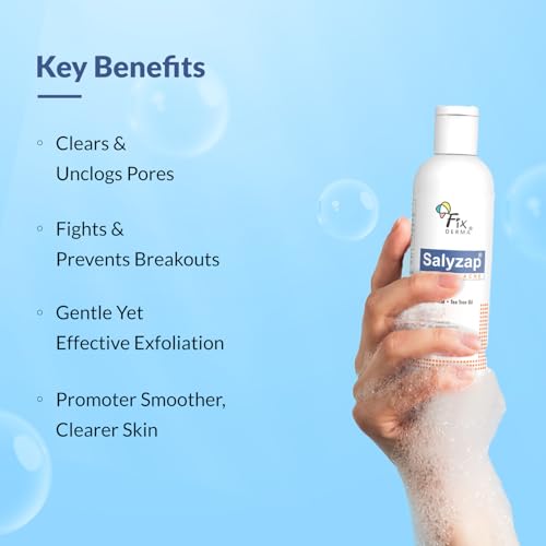 Image of Fixderma Salyzap 2% Salicylic Acid Body Wash + Acne Body Spray Combo | Body & Back Acne Prone Skin | Helps in Control Breakouts, Unclogs Pores | Deep Cleansing | Exfoliating Bodywash Spray - 150ml