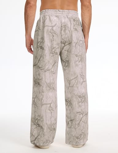 Mens Baggy Camo Sweatpants Open Bottom Elastic Waisted Wide Leg Fleece Joggers Loose Sweat Pants wtih Pockets2