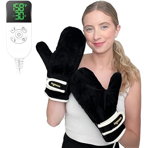 Electric Hand Heating Pad for Women Men, Pain Relief Heated Arthritis Gloves for Hands, Fingers, Heating Mittens with 30-90min Timer, 86-158℉ Adjustable Temperature Shut Off (Hands) Cover