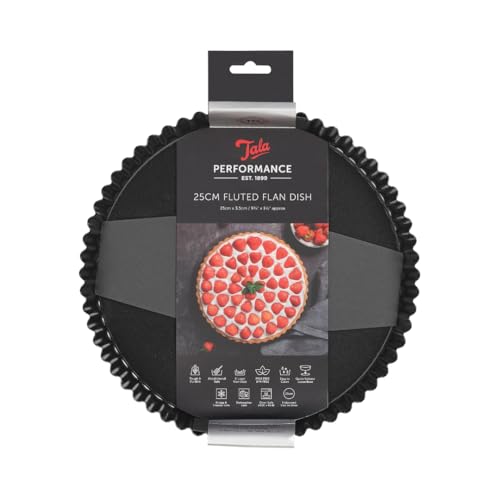 Tala Cooking Molde para Tartas y Flanes, Acero, Negro, 3.5x25.5x29 cm