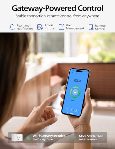 Philips WiFi Smart Lock with Handle, Fingerprint Keyless Entry Door Lock with WiFi Bridge, Smart Locks for Front Door with Handle Set, APP Remote Control, Voice Control, Auto-Lock, Matte Black - image 2
