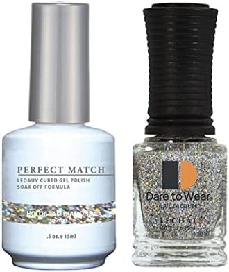 LECHAT Perfect Match Gel Polish + Matching Nail Lacquer, Halogram diamond, 0.500 Ounce