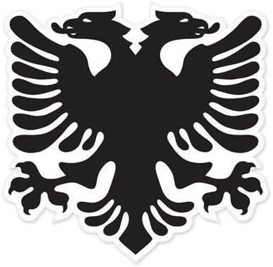 Car Sticker/Bumper/Decal black Albanian National Flag Bumper eagle 127mmx127mm - for Laptop/Window/Truck/Tuning/motorcycle