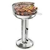 TLGREEN Edelstahl Holzkohlegrill, Säulengrill wetterfest 40*40*69cm...