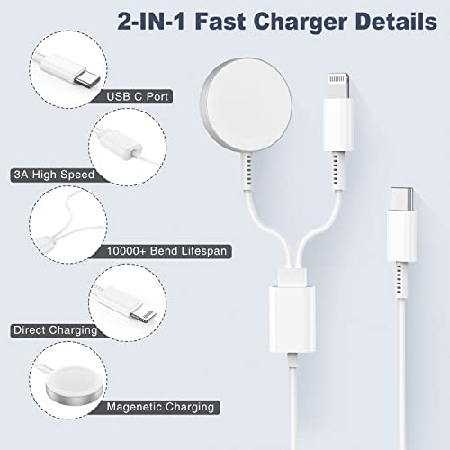 𝟐𝟎𝟐𝟑 𝐔𝐩𝐠𝐫𝐚𝐝𝐞𝐝 Apple Watch Charger,2-In-1 Usb C Charger For Iwatch & Iphone,6Ft Fast Charging Cable With 20W Fast Wall Charger For Apple Watch Series 8/7/6/5/Se & Iphone14/13/12/Airpods #TOP4