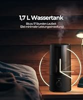 raydrop Luftbefeuchter für Schlafzimmer, 1,7 L Leiser & Platzsparender Ultraschall-Raumbefeuchter für Baby & Pflanzen, Einfache Bedienung & Leicht zu Reinigen, Automatische Abschaltung, Schwarz – Ansicht 2