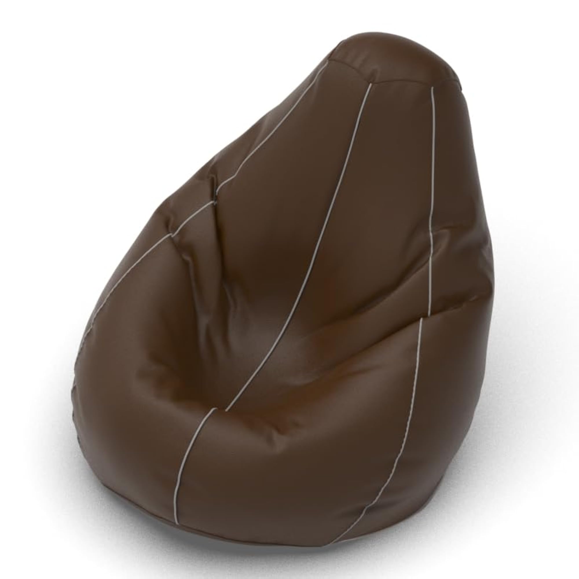 4XL Brown Light-Grey Bean Bag Chair Cover, Premium Leatherette